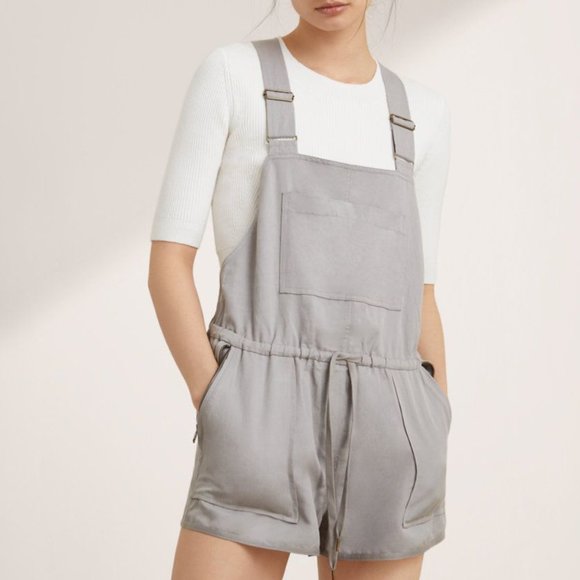 Aritzia Pants - Aritzia Wilfred Free Beige/Grey Overall Shorts